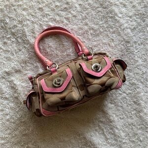Coach Y2K Brown Signature/Pink Leather
Mini Satchel #5226
